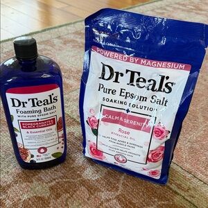 Unused, new Dr Teal's Rose Foaming Bath and Epsom Salt Set